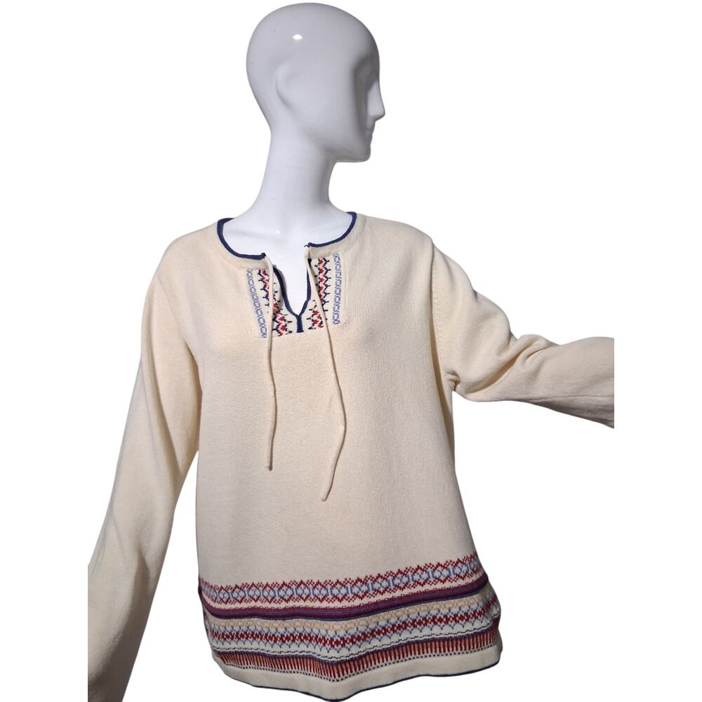 Vintage Westbound‎ ll Japan Made Women's size 1X Split Neck Knit Hippie Sweater
